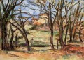 Maison derrière les arbres sur la route de Tholonet Paul Cézanne